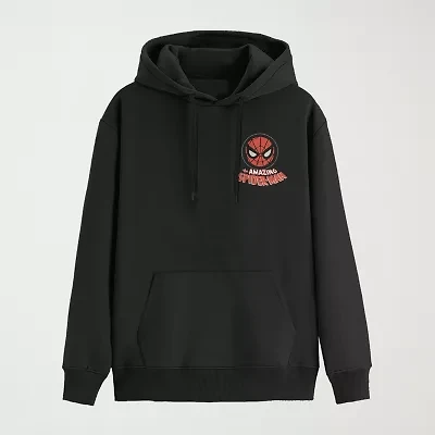 Novelty Mens Long Sleeve Spiderman Fleece Hoodie