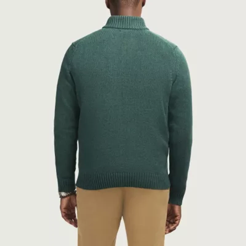 IZOD Button Mock Mens Neck Long Sleeve Pullover Sweater