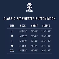 IZOD Button Mock Mens Neck Long Sleeve Pullover Sweater