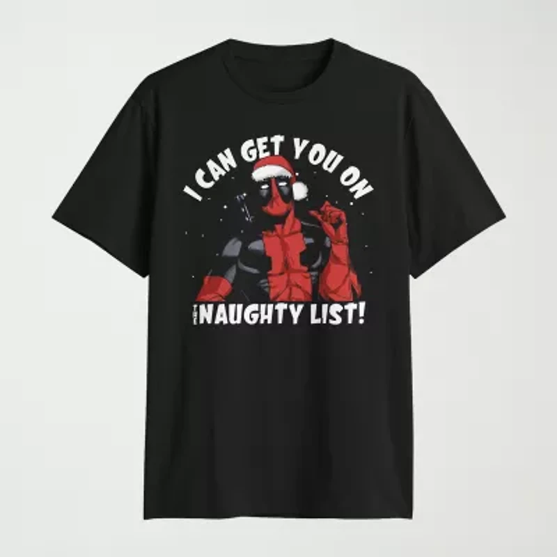 Mens Crew Neck Short Sleeve Classic Fit Deadpool Big and Tall Graphic T-Shirt