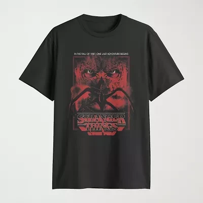 Mens Crew Neck Short Sleeve Classic Fit Stranger Things Big and Tall Graphic T-Shirt