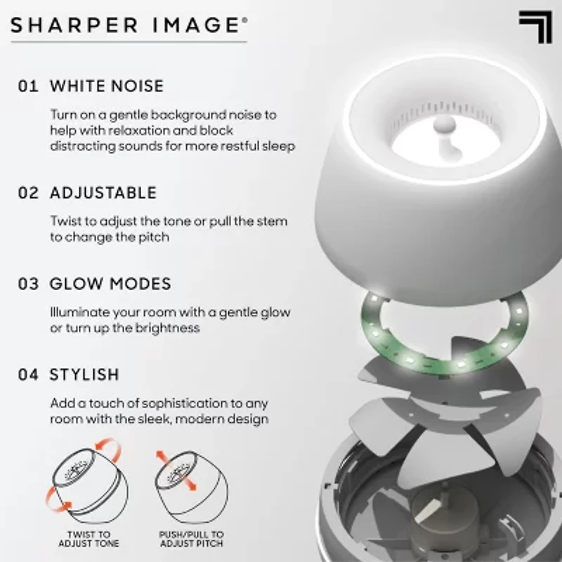 Sharper Image® Sound Soother Wind, White Noise Machine With LED Glow