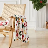 Linery Velvet Plush To Sherpa Holiday Reversible Throw