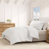 Linery 100% Cotton Waffle Weave 3-pc. Duvet Cover Set