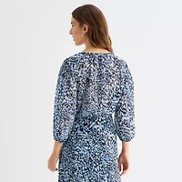 a.n.a Womens Crew Neck Long Sleeve Blouse