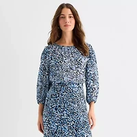 a.n.a Womens Crew Neck Long Sleeve Blouse