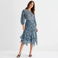 a.n.a Womens Crew Neck Long Sleeve Blouse