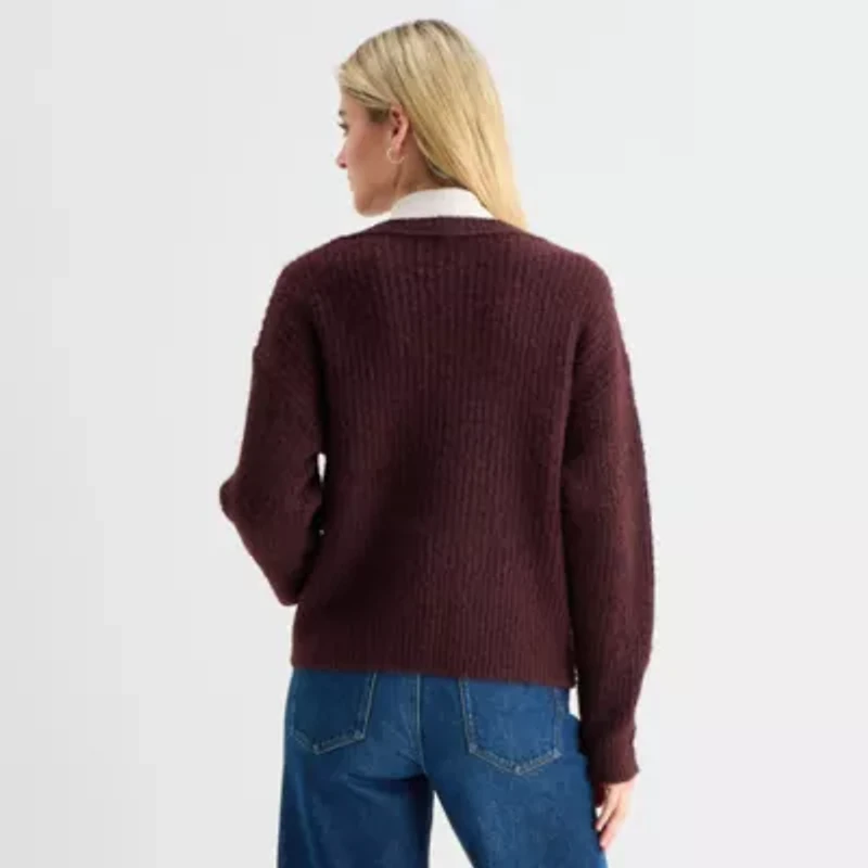 a.n.a Womens V Neck Long Sleeve Pullover Sweater