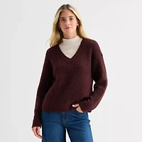 a.n.a Womens V Neck Long Sleeve Pullover Sweater