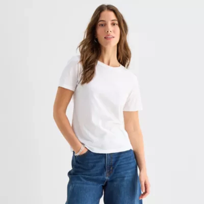 a.n.a Womens Crew Neck Short Sleeve T-Shirt