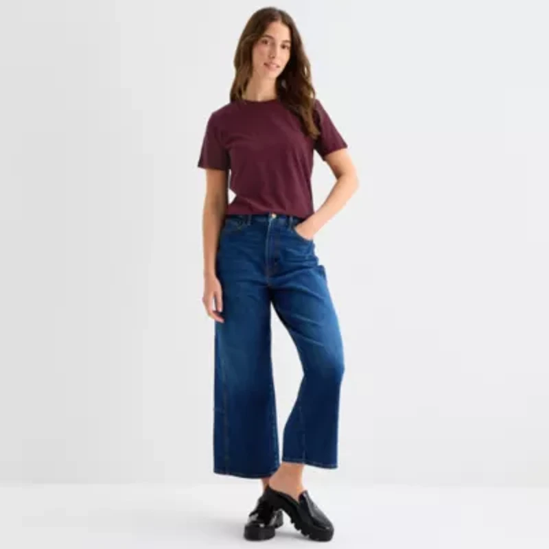 a.n.a Womens Crew Neck Short Sleeve T-Shirt