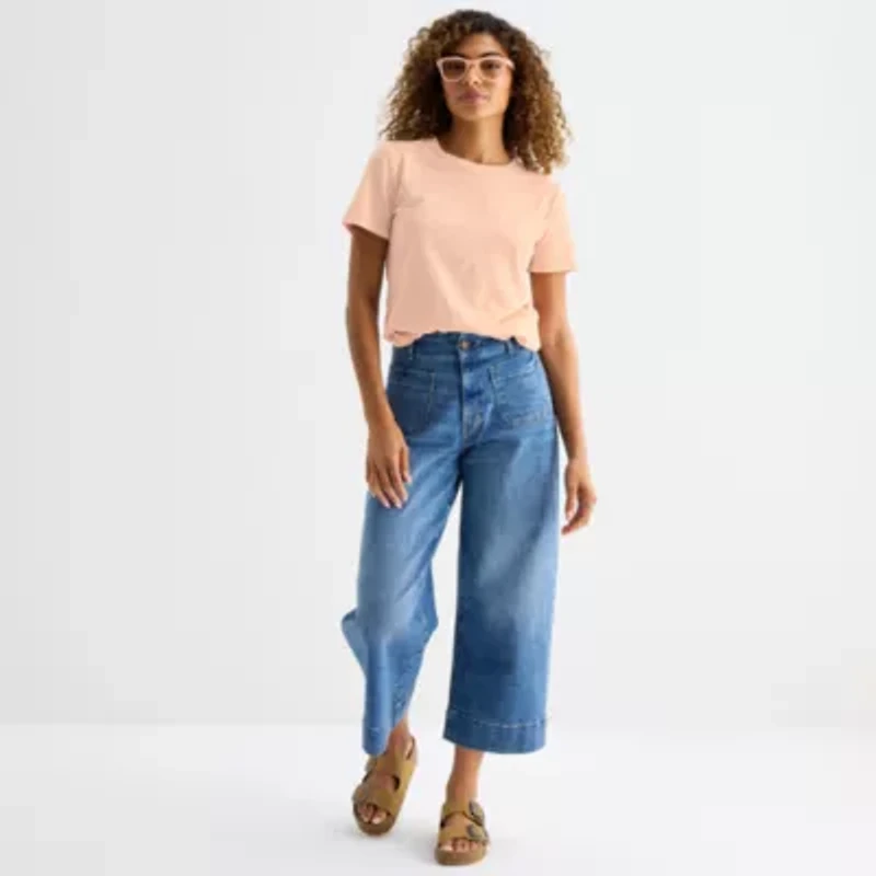 a.n.a Womens Crew Neck Short Sleeve T-Shirt