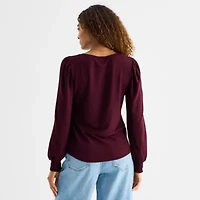 a.n.a Womens Crew Neck Long Sleeve T-Shirt