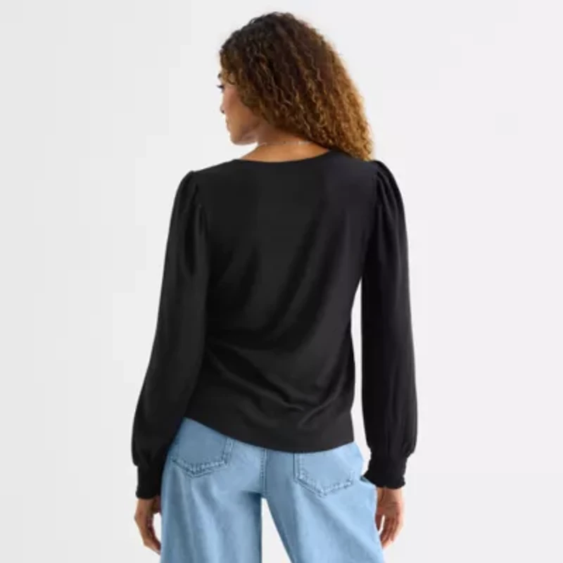 a.n.a Womens Crew Neck Long Sleeve T-Shirt