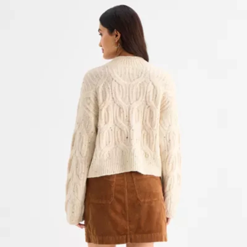 a.n.a Womens Mock Neck Long Sleeve Pullover Sweater