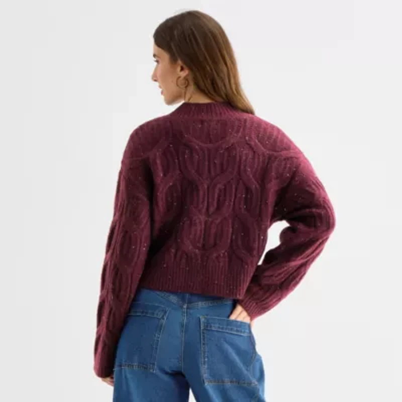 a.n.a Womens Mock Neck Long Sleeve Pullover Sweater