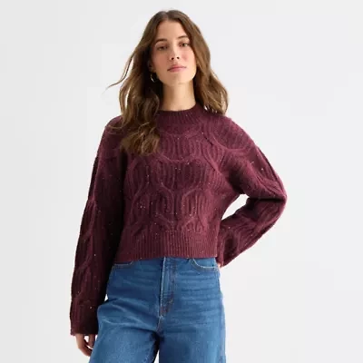 a.n.a Womens Mock Neck Long Sleeve Pullover Sweater