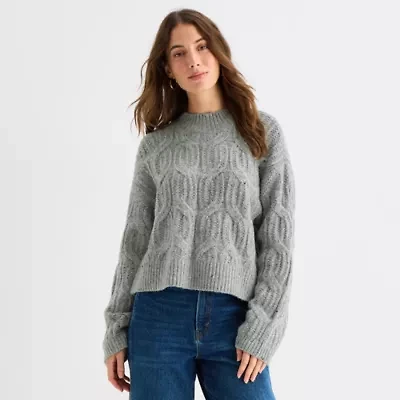 a.n.a Womens Mock Neck Long Sleeve Pullover Sweater