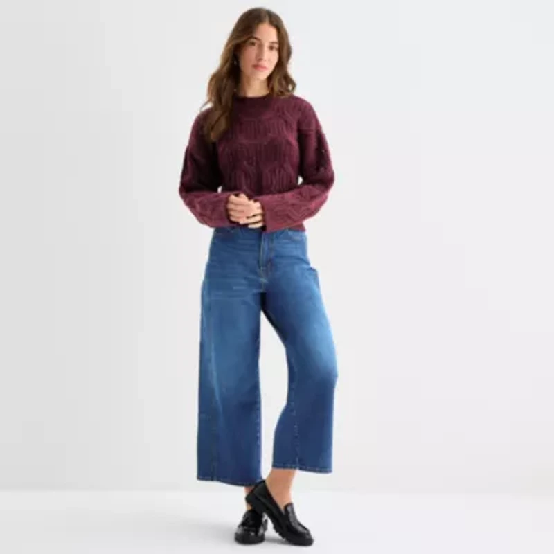 a.n.a Womens Mock Neck Long Sleeve Pullover Sweater