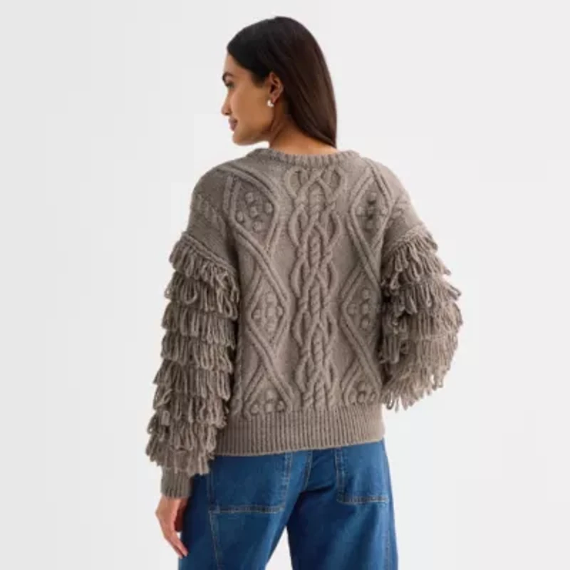a.n.a Womens Crew Neck Long Sleeve Pullover Sweater