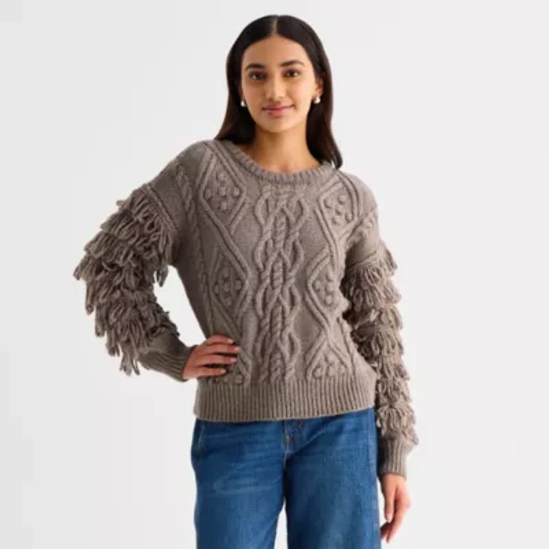 a.n.a Womens Crew Neck Long Sleeve Pullover Sweater