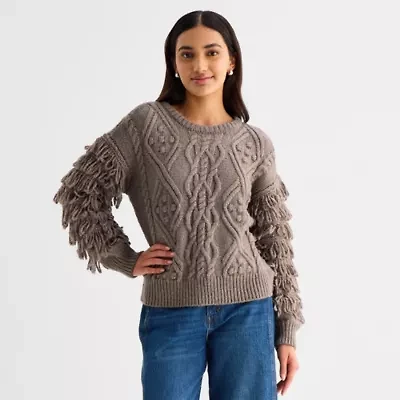 a.n.a Womens Crew Neck Long Sleeve Pullover Sweater