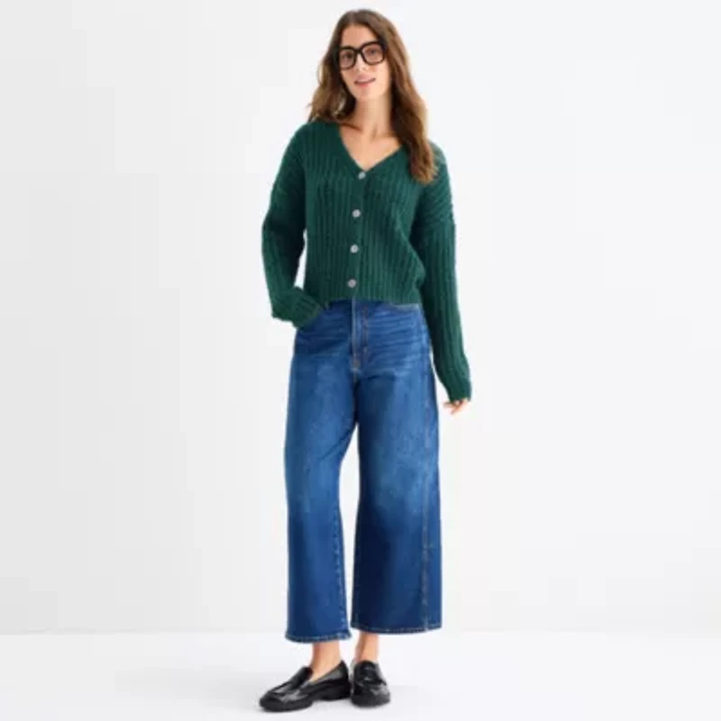 a.n.a Womens V Neck Long Sleeve Button Cardigan