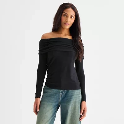 a.n.a Off The Shoulder Womens Long Sleeve Blouse