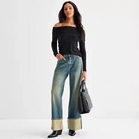 a.n.a Off The Shoulder Womens Long Sleeve Blouse