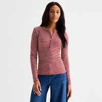a.n.a Womens Long Sleeve Regular Fit Henley Shirt