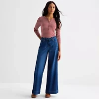 a.n.a Womens Long Sleeve Regular Fit Henley Shirt