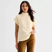 a.n.a Womens Mock Neck Geometric Sweater Vest