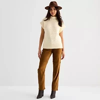 a.n.a Womens Mock Neck Geometric Sweater Vest