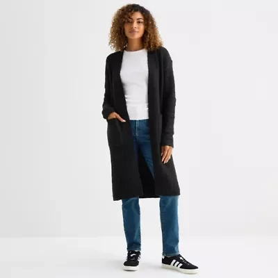 a.n.a Womens Long Sleeve Open Front Cardigan