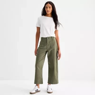 a.n.a Womens Straight Highest Rise Cropped Pant
