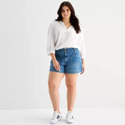 a.n.a Womens Highest Rise Plus Denim Short