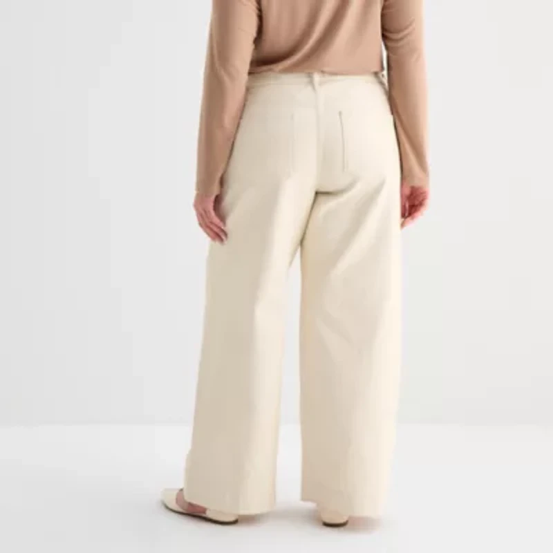 a.n.a Animal Womens Plus High Rise Wide Leg Jean