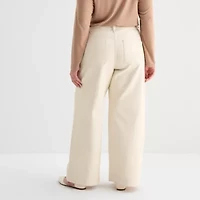 a.n.a Animal Womens Plus High Rise Wide Leg Jean