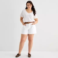 a.n.a Womens Plus V Neck Short Sleeve T-Shirt