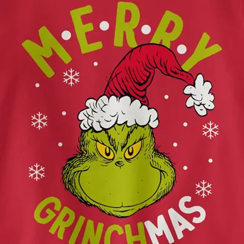 Mens Crew Neck Long Sleeve Grinch Sweatshirt