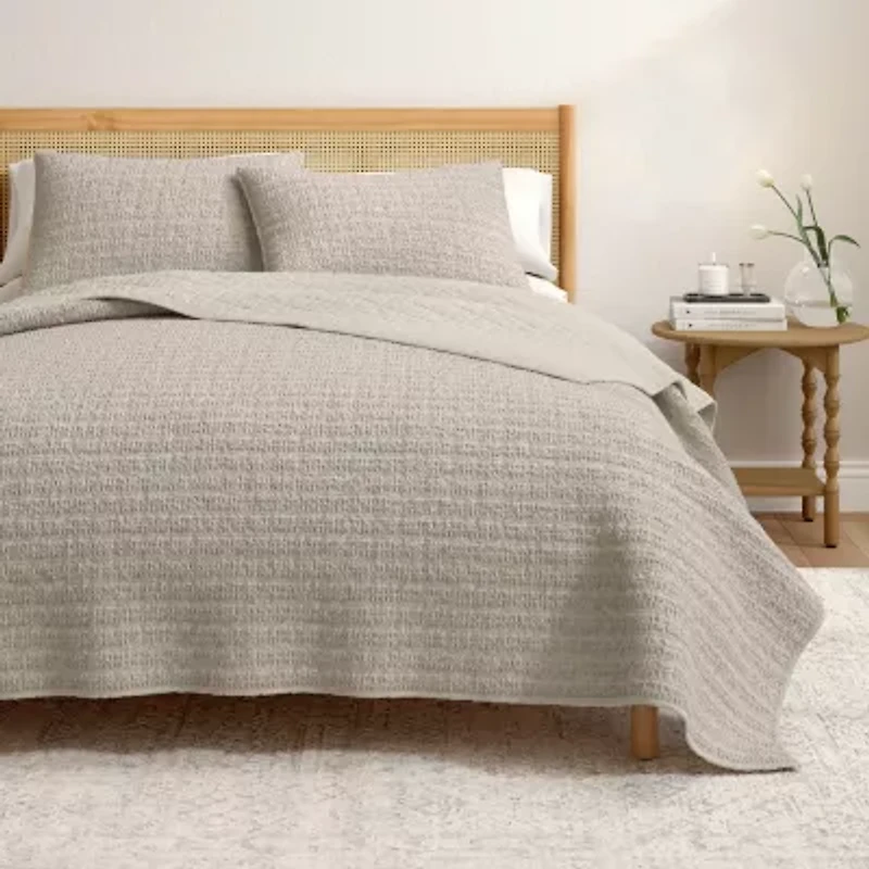 Linery Cotton Waffle Weave 3-pc. Quilt Set