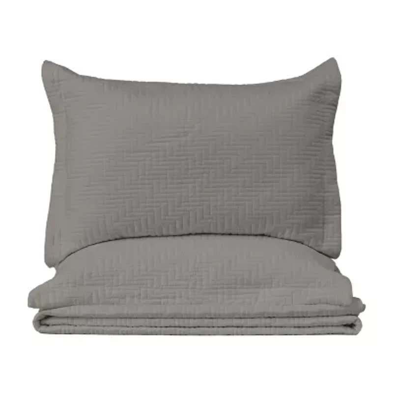 Linery Herringbone Stitched Quilt Set