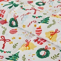 Linery Reversible Down Alternative Christmas Sham Set And Comforter