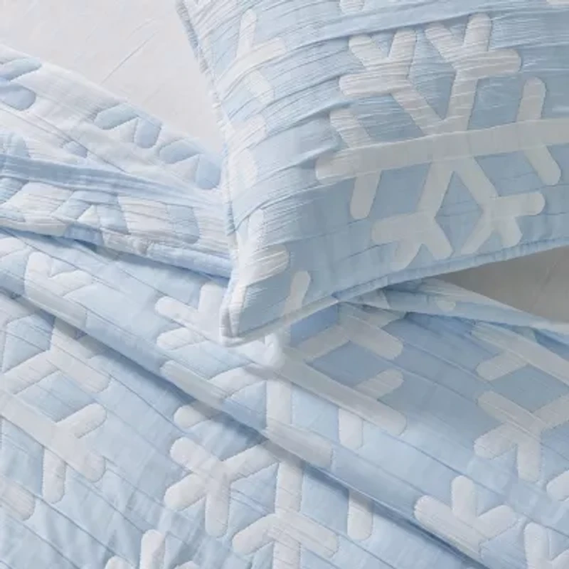 Linery Reversible Stitched Snowflake 3-pc. Quilt Set