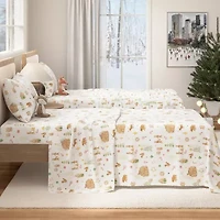 Linery 100% Turkish Cotton Christmas Flannel Sheet Set