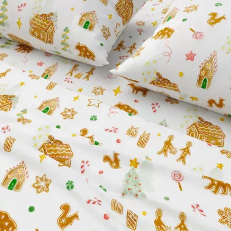 Linery 100% Turkish Cotton Christmas Flannel Sheet Set