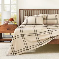 Linery 100% Turkish Cotton Plaid Flannel Sheet Set
