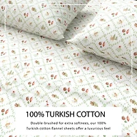 Linery 100% Turkish Cotton Holiday Flannel\N Sheet Set