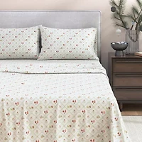 Linery 100% Turkish Cotton Holiday Flannel\N Sheet Set