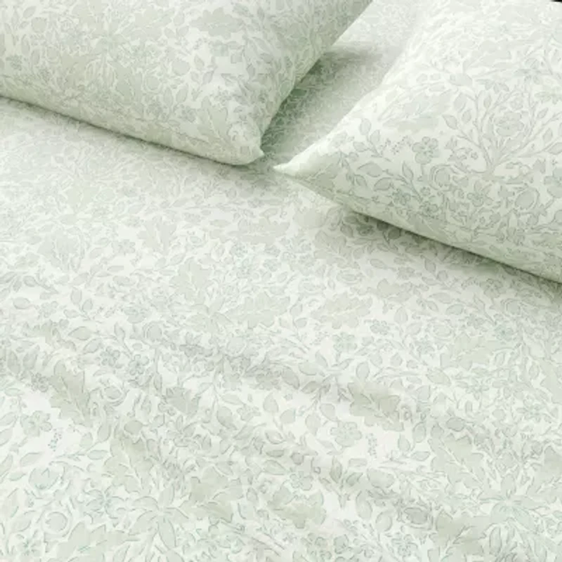 Linery 100% Turkish Cotton Winter Floral Flannel Sheet Set